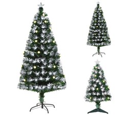 Albero di Natale Pino Artificiale con Rami, Luci e Fibre Ottiche