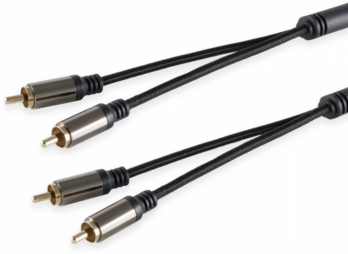Black cotton cavo rca stereo - black,