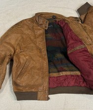 Giacca di pelle marrone M