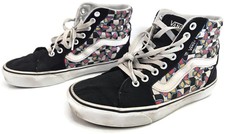 Scarpe Vans Sk8-Hi donna taglia 7 nere a scacchiera farfalla skate alto