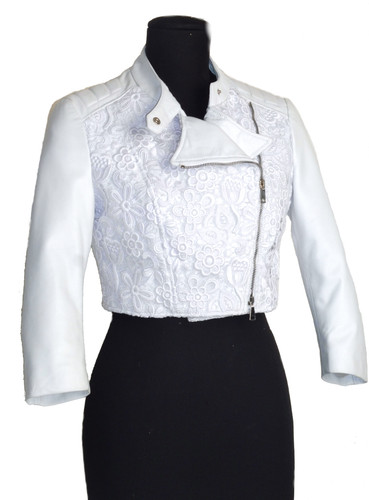 Giubbotto donna pelle pizzo - pelle,