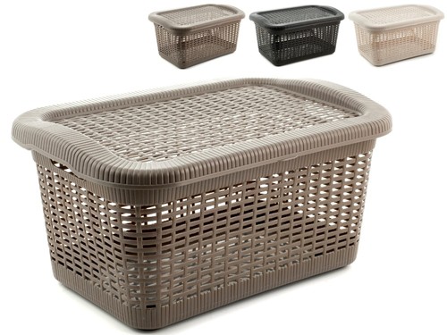 Cesta con coperchio - e, cerniera