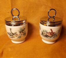 Cuoci uova "Edd coddler" in porcellana e metallo  Royal Worcester, coppia