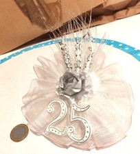 Topper 25 anni argento spiga Matrimonio per Torte Ambras