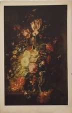 RARA STAMPA VINTAGE FOTOCROMIA (RUIYSCH. FIORI E FRUTTI) FIRENZE ITALIA ANDERSON