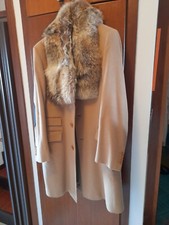 Cappotto in cammello 100%  tg 54 Cantarelli con collo in  pelliccia.