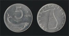 5 LIRE 1979 DELFINO E TIMONE -
