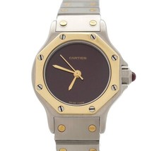 Cartier Santos Octagon Lady ref. 0907 Acc/Oro Automatic Bordeaux