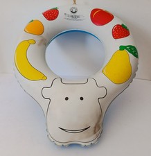 ♥ SALVAGENTE CIAMBELLA MARE GONFIABILE RARA PUBBLICITARIA MUCCA FRUTTOLO VINTAGE