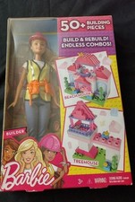 Barbie Costruttore Costruzioni 50 Pezzi Cappello Rigido Libri Lavoro Gilet Hi-Vis