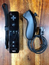 CONTROLLER WII Nintendo WiiMOTE nero ORIGINALE con NUNCHUK WII REMOTE