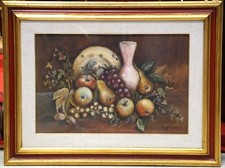 1983 AGOSTINI LAURA FIORI E FRUTTA NATURA MORTA  OLIO SU TELA- CON CORNICE