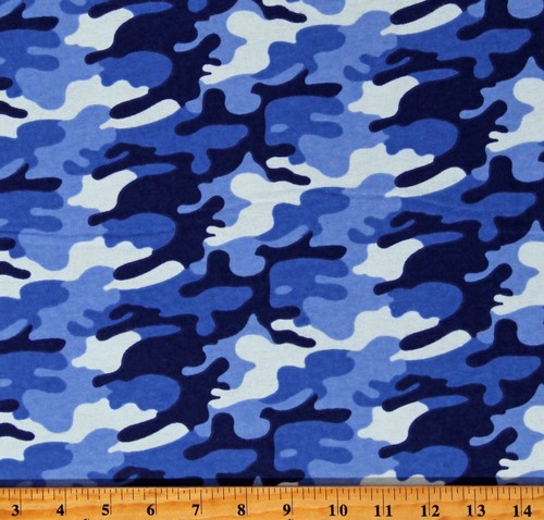 Tessuto flanella blu - , mimetico