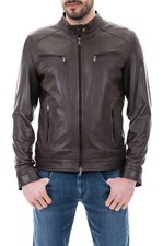 Giacca da Uomo in Vera Pelle Moro Giubbotto Biker Moto Made in Italy