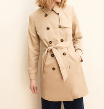Trench in cotone stretch beige