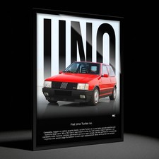 Quadro da parete Poster Auto Ispirato alla Fiat Uno Turbo I.E. Idea Regalo Sport