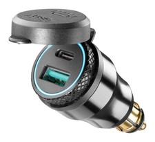 ACCDIN2USBTYPEC - Adattatore per Moto in Alluminio Da DIN 12 V a USB E Type C