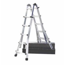 Scala universale telescopica in alluminio multiposizione con 3x4 gradini a pioli