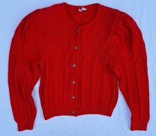 PURA LANA VERGINE pura nuova lana LAINE VIERGE ZUIVER SHEERWOL cardigan rosso donna