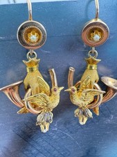#ORECCHINI originali earrings antiques vintage ANTICHI  GOLD ORO 6/7KT fine 800