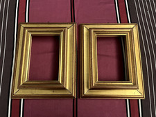 COPPIA 2 VECCHIE CORNICI LEGNO ORO QUADRO SPECCHIO FOTO