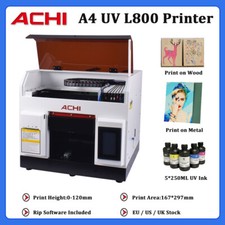 ACHI A4 stampante UV Epson L800 DTG stampante a getto d'inchiostro per metallo vetro legno con INCHIOSTRO