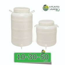 BIDONE FUSTO PLASTICA BOCCA LARGA PER CONTATTO ALIMENTARE 10 30 50 LITRI