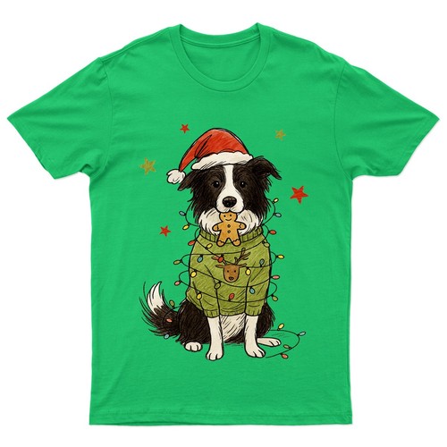 Christmas border collie - christmas,