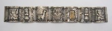 Bracciale Vintage Argento 830 Bassorilievo Pannello Industria Argentina Alpaca