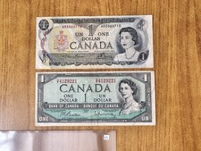 Lotto di 2 Banconote CANADA 1 DOLLARO ANNI: 1954 1973