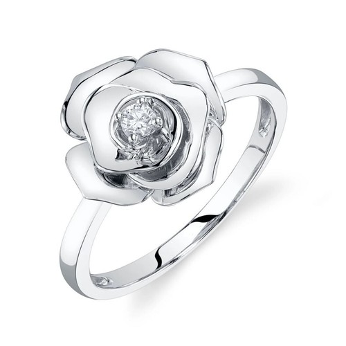 Diamante fiore anello 14k - diamante,