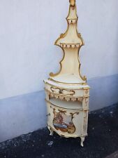 ANGOLIERA LACCATA VENEZIANA PAESAGGIO DIPINTO  CORNICI DORATE - BAROCCHETTO 1940