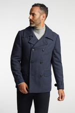 Cappotto doppiopetto blu navy