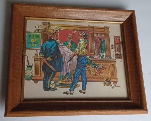 Insegna legno barbiere - legno,