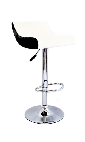 Sgabello ecopelle bianco nero - bianco,