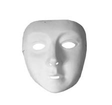 CARNEVALE HALLOWEEN MASCHERA BIANCA NO FACE WHITE MASK IN PLASTICA 61059