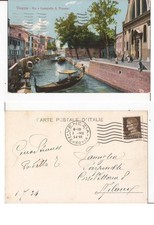 STORIA POSTALE CARTOLINA VENEZIA RIO E CAMPIELLO SAN TRAVASO 1934 FP