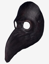 Medico della Peste Naso Corto Nero In Pelle Maschera Veneziana Originale Artigia
