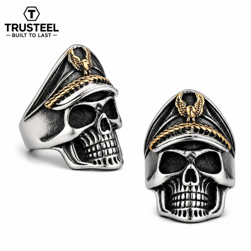 Anello uomo teschio militare - anello,