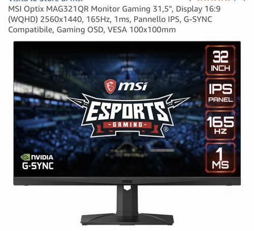 Monitor gaming display - gaming, 31,5",