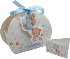 ® 24PZ Scatola Portaconfetti Personalizzata, Scatole Bomboniere Maschio, Bimbo, 