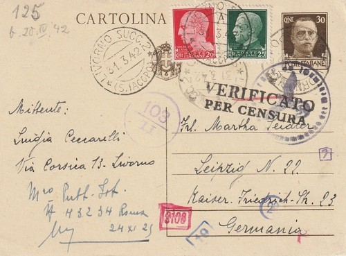 Italia cartolina censurata - italia:,