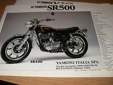 Yamaha SR 500 /xt 500  fronte retro (BROCHURE-prospekt-depliant) ITA 
