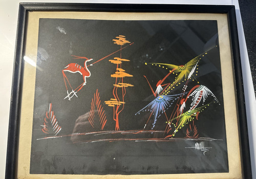 Quadro gouache arte popolare