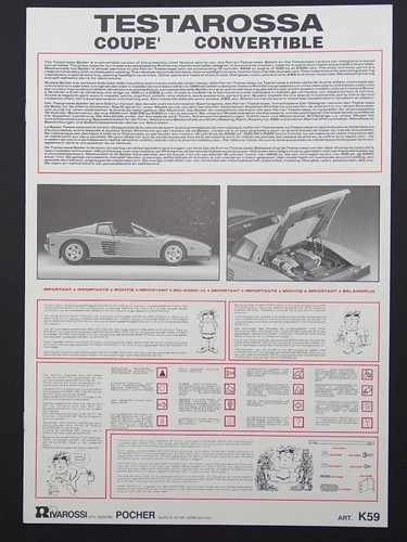 Pocher istruzioni ferarri - pocher, 1:8