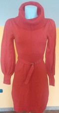 Abbigliamento moda DONNA vestito elegante collo alto ROSSO offerta OCCASIONE