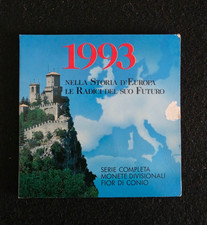 San Marino Serie Completa Monete Divisionali 1000 Lire Argento Anno 1993 Fds