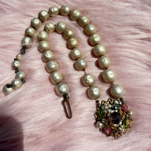 Collana perle vetro - vetro, pendente