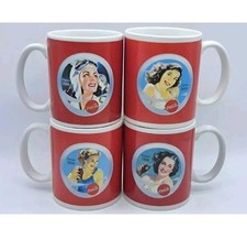 4 TAZZE DA COLLEZIONE PUBBLICITARIE-COCA COLA COKE COCACOLA-CUP MUG-VINTAGE