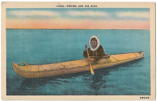 Cartolina eschimese kayak - eschimese,
